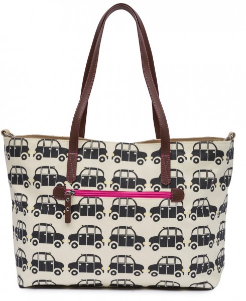 Torba Pink Lining - Notting Hill Tote Black Cabs