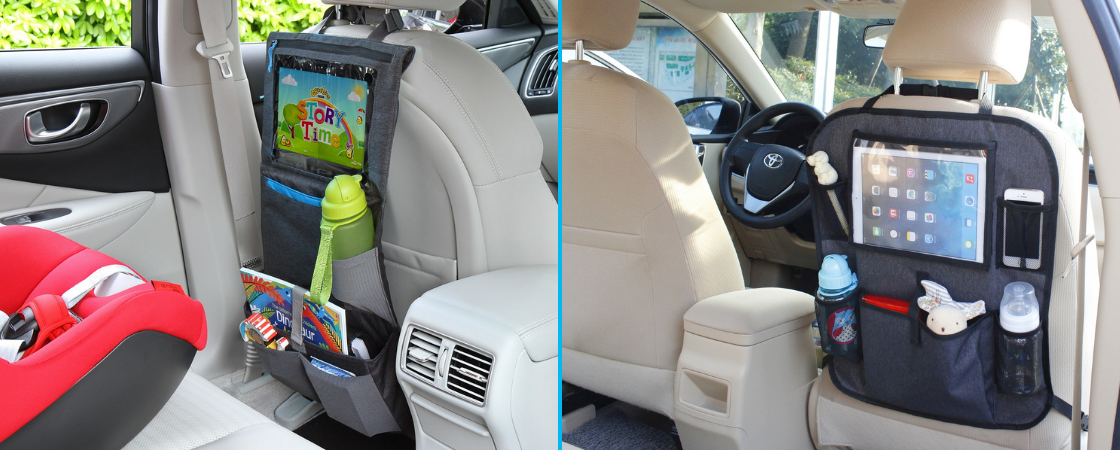 Co przyda się w podróży z dzieckiem? Organizer do samochodu.