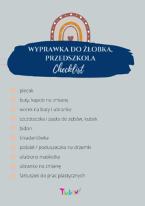 checklista zlobek przedszkole blue