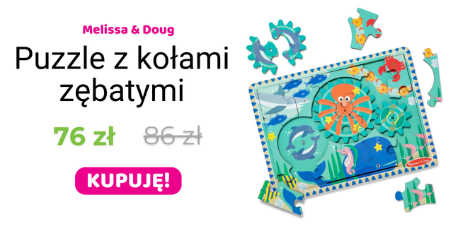 Drewniane puzzle z obracającymi się kołami zębatymi Melissa & Doug teraz 12% taniej!
