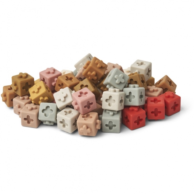 Silikonowe klocki Liewood - Dusty raspberry multi mix 50 szt.