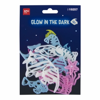 Fluorescencyjne naklejki Apli Kids - Ryby 12 sztuk