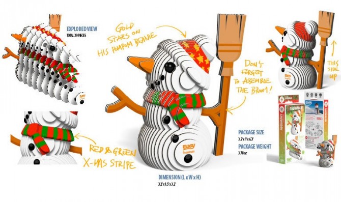 Eko Układanka 3D Eugy - Bałwanek