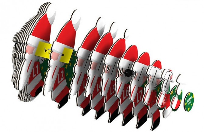 Eko Układanka 3D Eugy - Święty Mikołaj