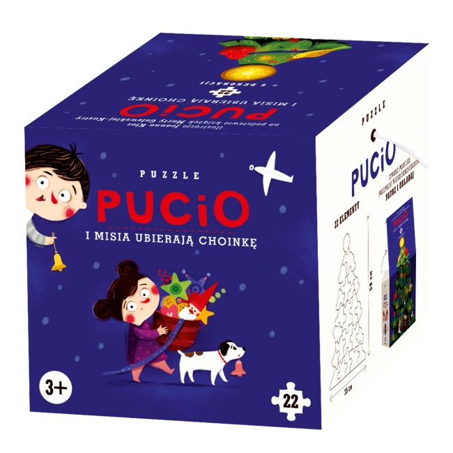Puzzle Pucio wydawnictwo Nasza Księgarnia - Pucio i Misia ubierają choinkę