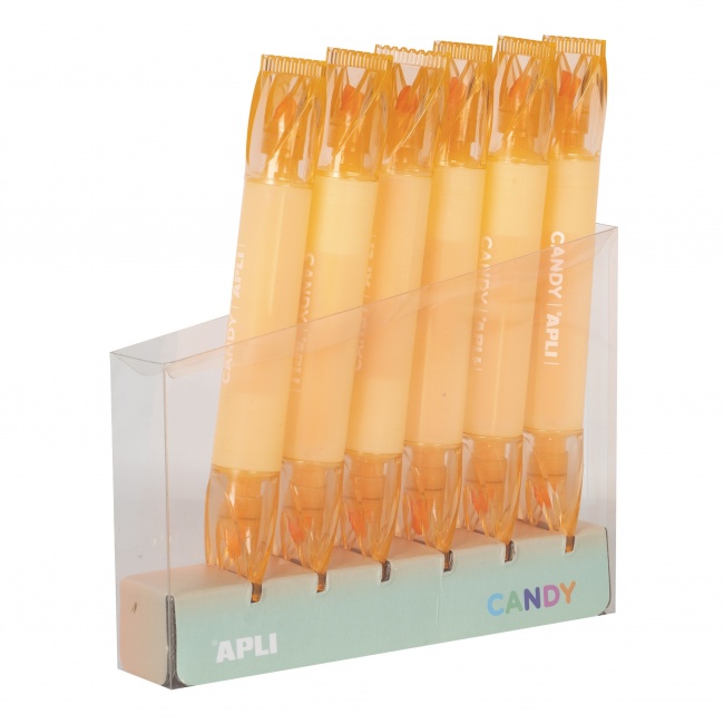 Marker fluorescencyjny z podwójną końcówką Apli Kids - Candy Pomarańczowy