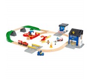 Zestaw Kolejki Deluxe BRIO World - Straż Pożarna i Policja
