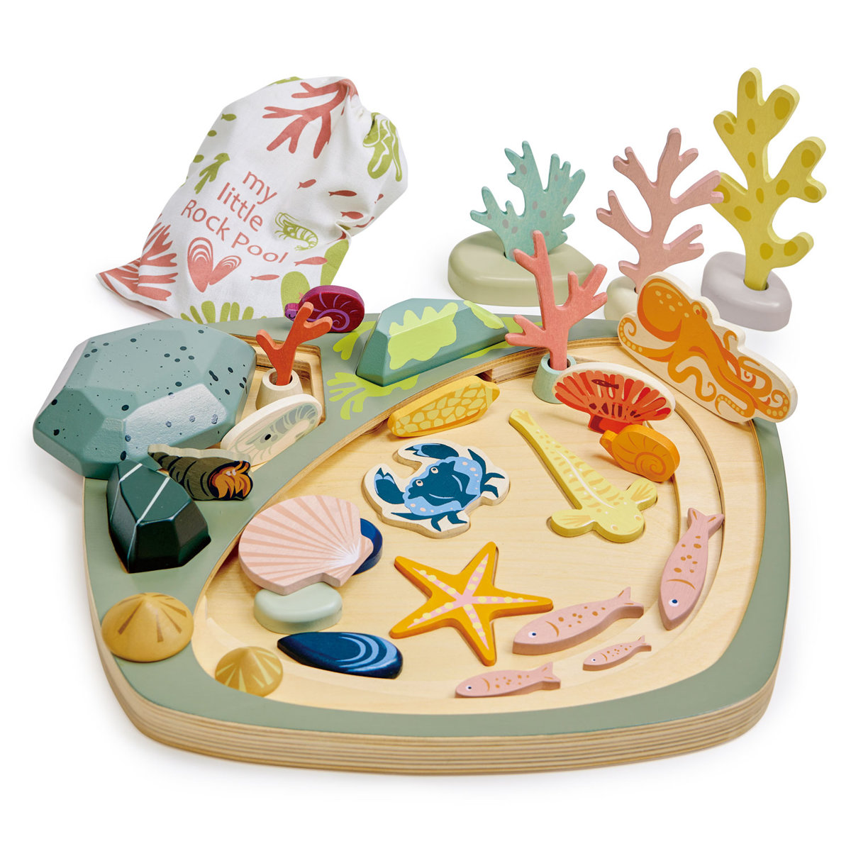 Kreatywny zestaw z drewnianymi elementami Tender Leaf Toys - Ocean