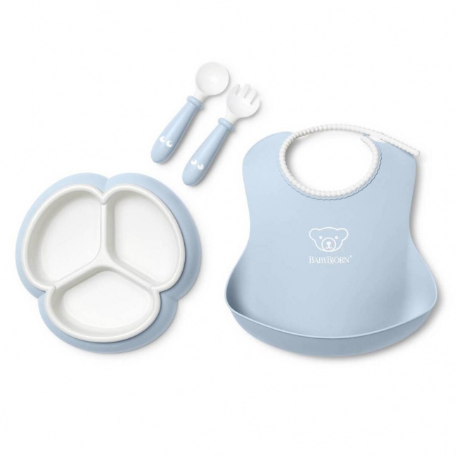 Zestaw do karmienia Mealtime Babybjorn - Powder Blue