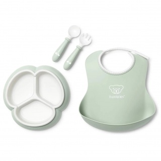 Zestaw do karmienia Mealtime Babybjorn - Powder Green