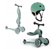 Zestaw Hulajnoga i rowerek 2w1 Highwaykick 1 SCOOTANDRIDE + kask XXS-S Forest