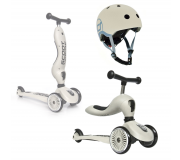 Zestaw Hulajnoga i rowerek 2w1 Highwaykick 1 SCOOTANDRIDE + kask XXS-S Ash