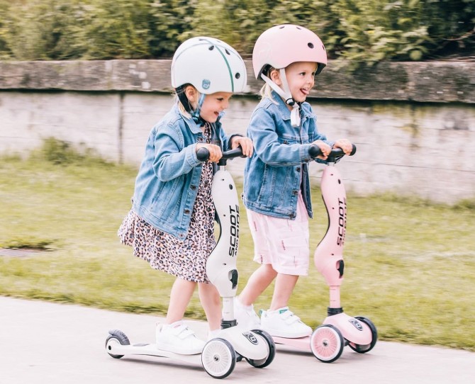 Zestaw Hulajnoga i rowerek 2w1 Highwaykick 1 SCOOTANDRIDE + kask XXS-S Ash