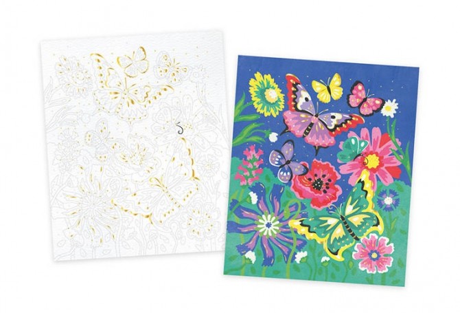 Zestaw kreatywny Malowanie po numerach Janod - Motyle 7+