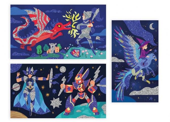 Zestaw kreatywny brokat Janod - Bohaterowie 6+