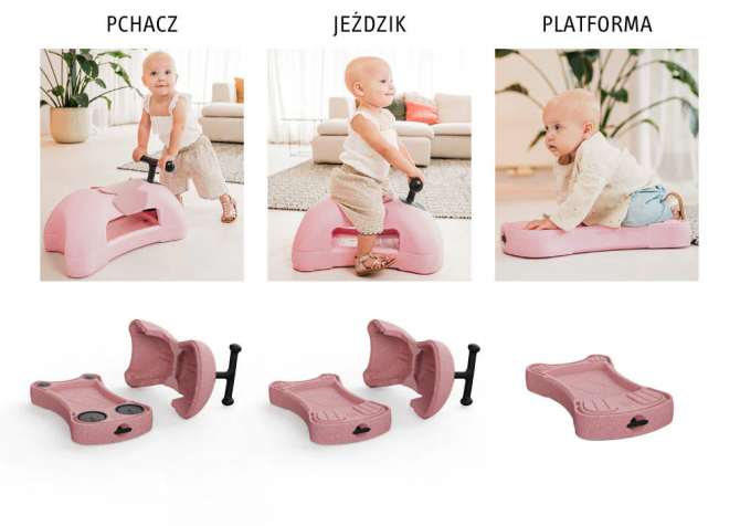 Jeździk pchacz 3w1 My First SCOOTANDRIDE - Rose