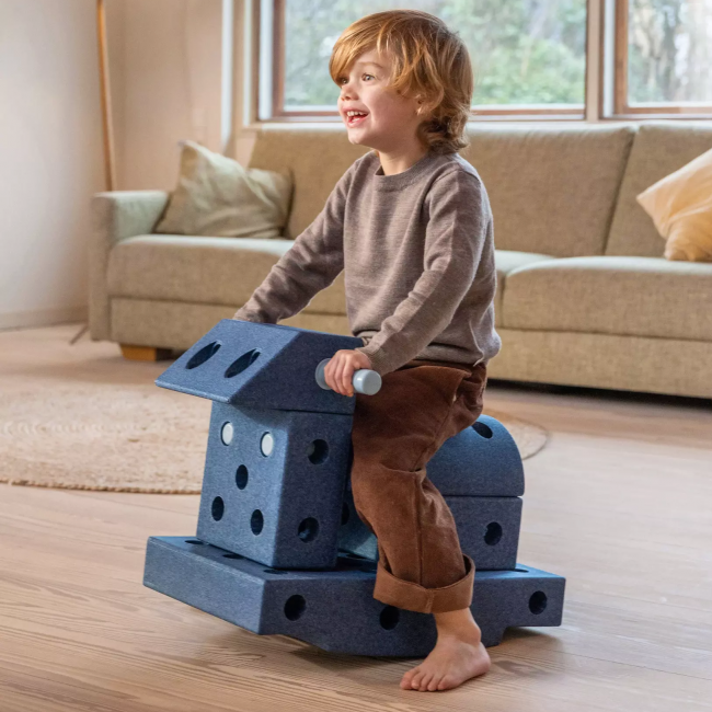 Kreatywne klocki rozwijające motorykę dużą Explorer set MODU - niebieski 15w1