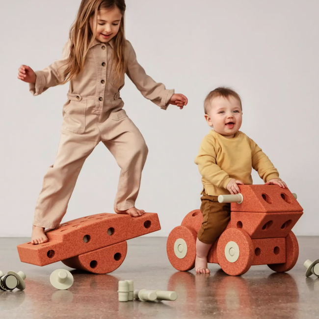 Kreatywne klocki rozwijające motorykę dużą Dreamer set MODU - pomarańczowy 25w1