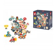 Zestaw magnesów 24 szt. Janod - Samochody