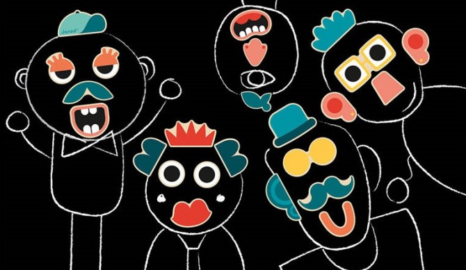 Zestaw magnesów Mix and match Janod 24szt. - Portrety