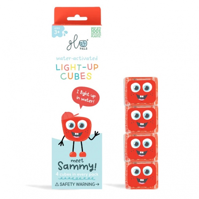 Kostki sensoryczne świecące w wodzie Sammy Glo Pals - czerwone