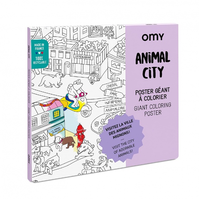 Gigantyczna kolorowanka OMY - Świat zwierząt 100x70 cm