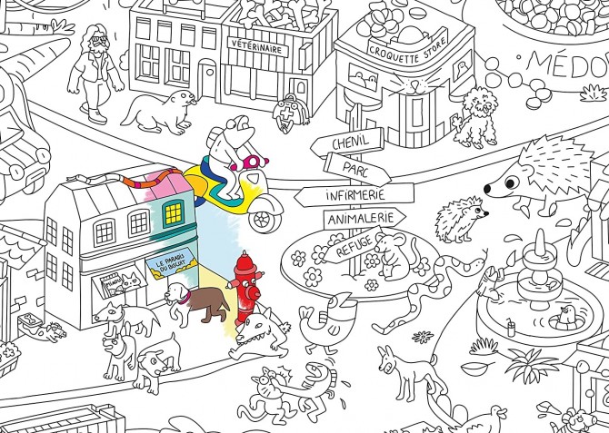 Gigantyczna kolorowanka OMY - Świat zwierząt 100x70 cm