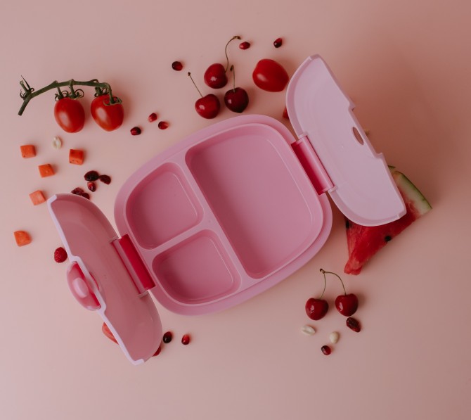 Szczelny lunch box z naklejkami Nuumi - Pink