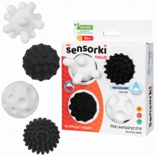 Piłki sensoryczne 4 szt Tullo - Sensorki Czarno-Białe Bez dziurki