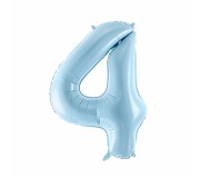 Balon foliowy Party Deco 86 cm - Cyfra 4 pastelowy niebieski