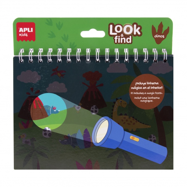 Książeczka z magiczną latarką Apli Kids - Dinozaury