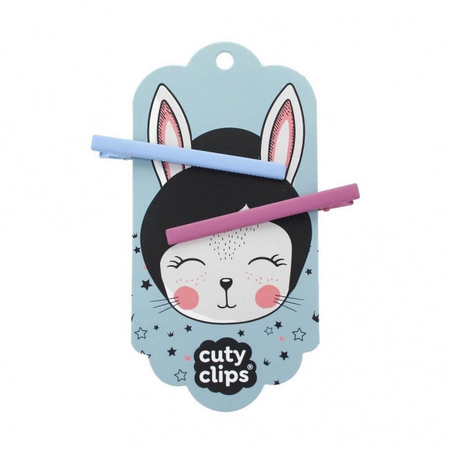Spinki do włosów Cuty Clips Snails - Moon Rabbit Blue-Pink