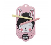 Spinki do włosów Cuty Clips Snails - Moon Rabbit Yellow-Pink