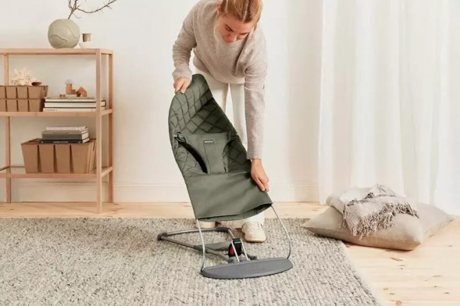 Leżaczek BABYBJORN BLISS WOVEN - Ciemny Zielony
