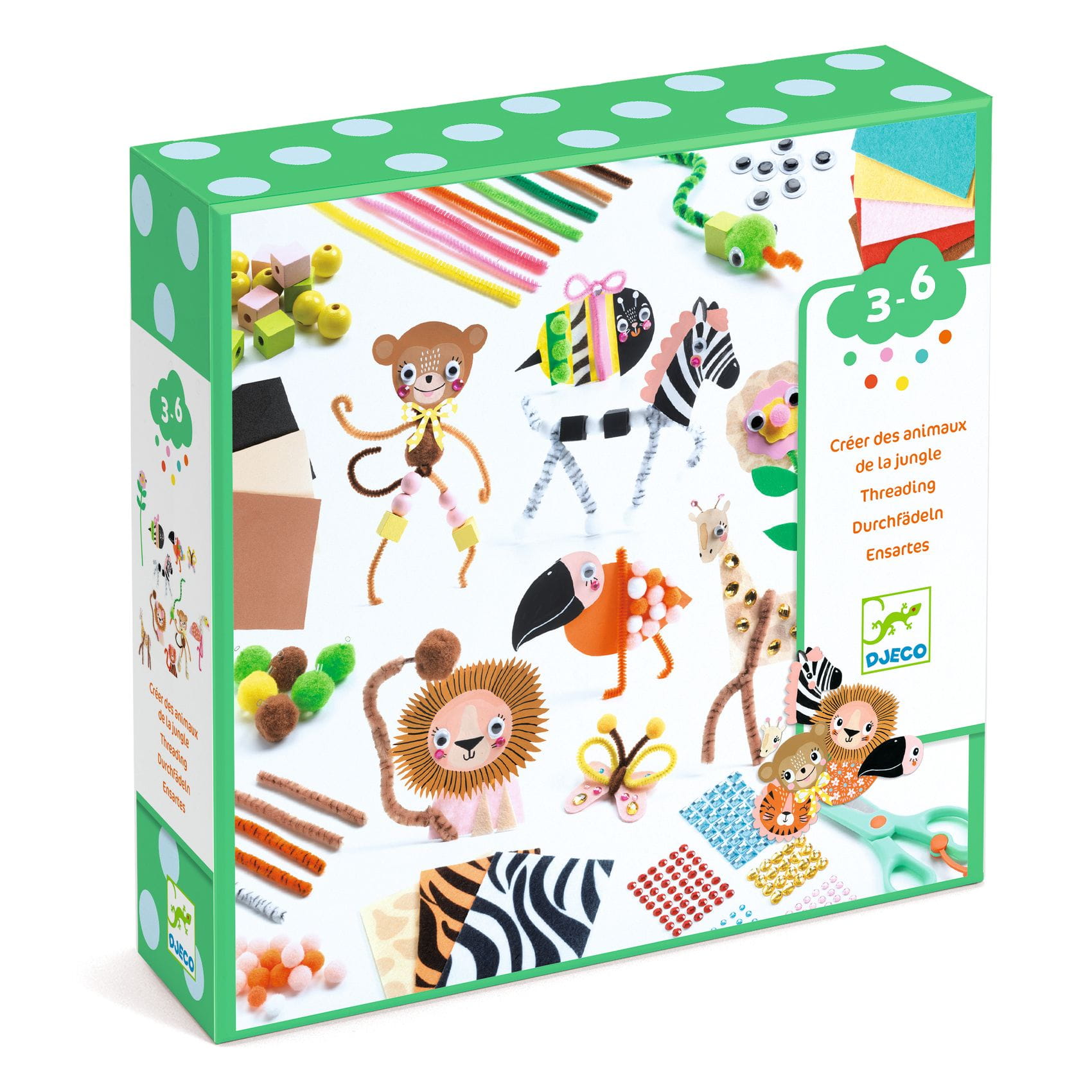 Zestaw artystyczny Kreatywne Pudełko Djeco - Dżungla