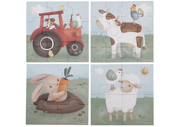 Puzzle progresywne 4w1 Little Dutch - Little Farm