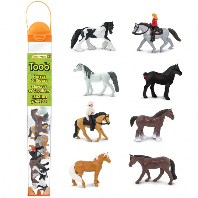 Zestaw Figurek w Tubie TOOB Safari Ltd. - Konie z Jeźdźcami