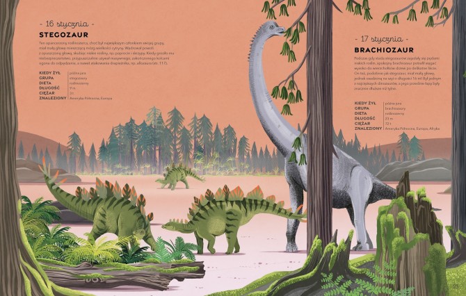 Książka "Rok z dinozaurami" Wydawnictwo Kropka