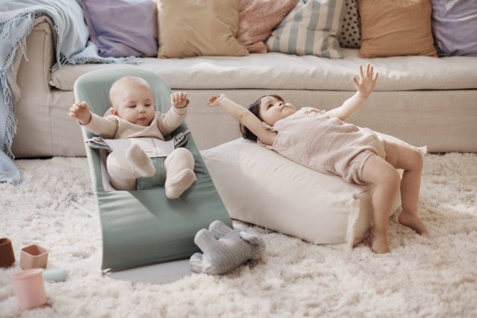 Bujak dla niemowląt szary, zielony babybjorn jersey