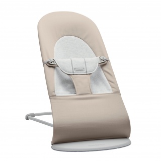 Leżaczek BABYBJORN BALANCE SOFT WOVEN/JERSEY - Beż/Szary