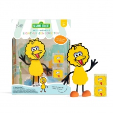 Postać do kąpieli Wielki Ptak Glo Pals - zestaw z dwiema kostkami sensorycznymi świecącymi w wodzie