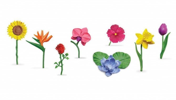 Kolorowe kwiaty figurki w Tubie