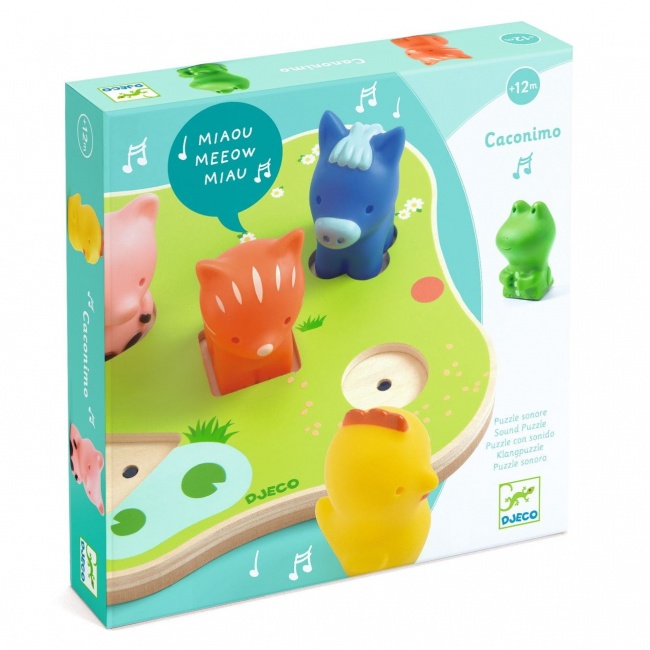 Drewniana układanka z dźwiękiem Djeco - Caconimo