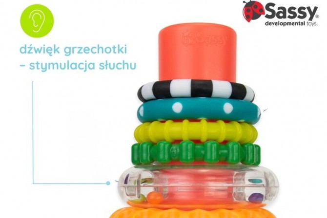 Piramidka wieża do układania kolorowa Sassy
