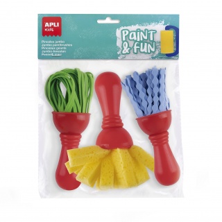Zestaw pędzli z pianki EVA i gąbki Apli Kids - 3 szt.