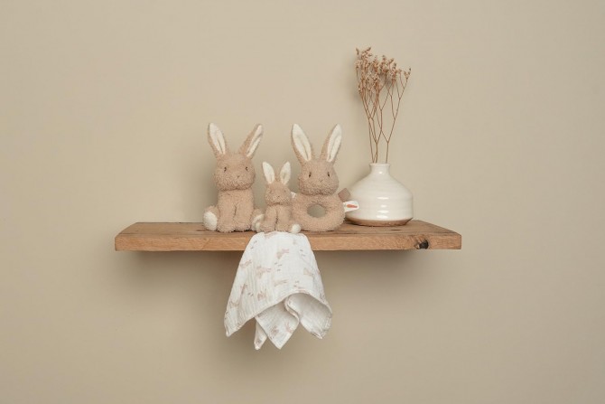 Zestaw na babyshower grzechotka, przytulanka Little Dutch Bunny