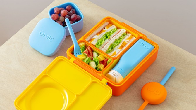 Pojemnik na lunch do szkoły Omie Box żółty pomarańczowy