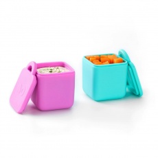 Dwa szczelne pojemniczki do lunchboxa OmieDip OMIE - Pink Teal