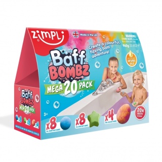 Musujące bomby do kąpieli zmieniające kolor wody Baff Bombz Zimpli Kids - 20 szt.