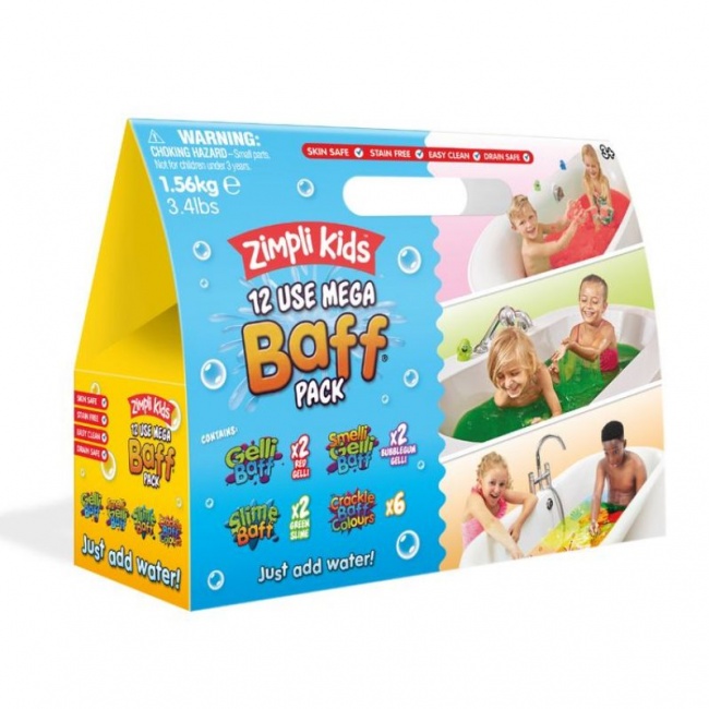 Zestaw magicznych proszków do kąpieli do zabawy Mega Baff Pack Zimpli Kids - 18 szt. (5 rodzajów)